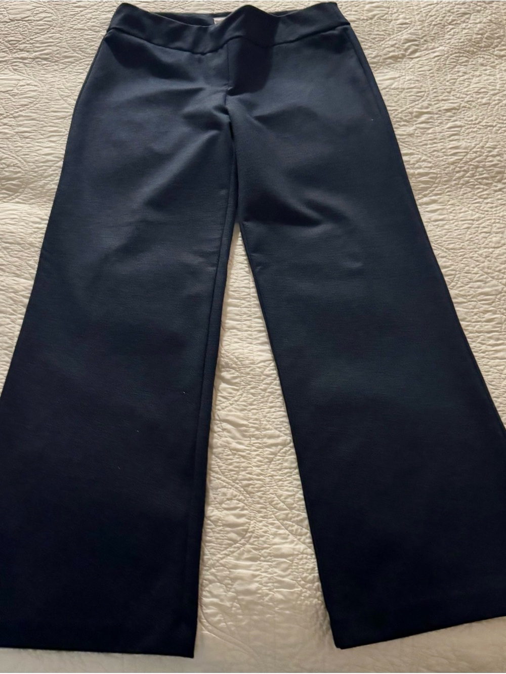 NWOT KORYE Pull On Charcoal Gray Wide Leg Long Ponte Pants Size Large